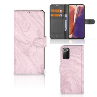 Samsung Galaxy Note 20 Bookcase Marble Pink - Origineel Cadeau Vriendin