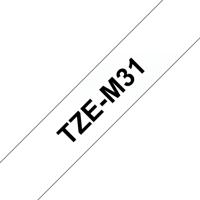 Brother 12mm Tape zwart op mat transparant TZE-M31 printlint - thumbnail