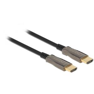 Delock 84038 HDMI-kabel HDMI Aansluitkabel HDMI-A-stekker 20 m Zwart, Zilver 8K UHD, Vergulde steekcontacten