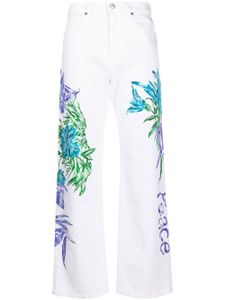 P.A.R.O.S.H. pantalon en coton Pantalone à fleurs - Blanc