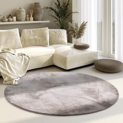 Vloerkleed Leon Rond - Lichtgrijs maat: xcm - materiaal: Polyester - Dekbed-Discounter.nl