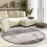 Vloerkleed Leon Rond - Lichtgrijs maat: xcm - materiaal: Polyester - Dekbed-Discounter.nl