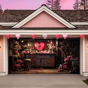 Valentijnsdag hart woonkamer buiten garagedeur cover banner grote achtergrond decoratie voor buiten garagedeur huis wanddecoraties evenement feestparade Lightinthebox