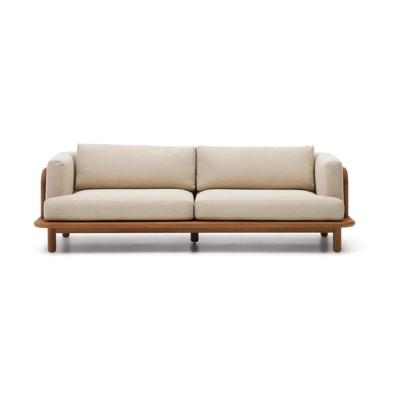 Kave Home Turqueta 3-zitsbank teakhout Beige