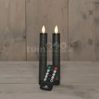 LED Dinerkaars Wax 18cm Antraciet 2st