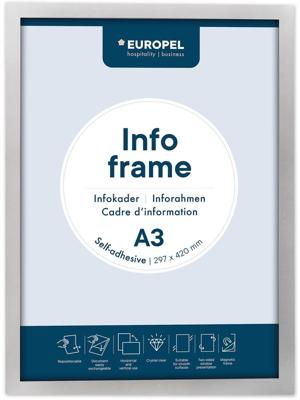 Europel zelfklevend kader ft A3, zilver, pak van 2 stuks