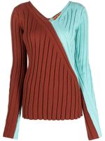 colville pull Twisted Rib à design colour block - Bleu - thumbnail