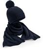 Beechfield CB401 Knitted Scarf and Beanie Gift Set - Navy Fleck - One Size