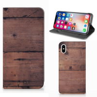 Apple iPhone Xs Max Book Wallet Case Old Wood - thumbnail