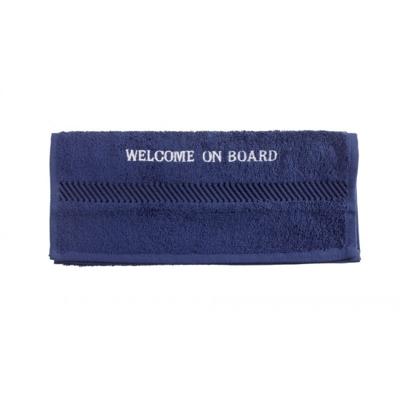 Captain&apos;s Collection Gastendoekje Welcome On Board Geborduurd 30 X 50 Cm Navy Default
