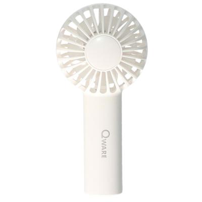 Qware Mini handventilator Deluxe - wit - 7 x 13 cm - verkoeling in zomer