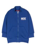 Diesel Kids sweat zippé à logo imprimé - Bleu