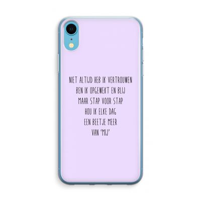 Zelfvertrouwen: iPhone XR Transparant Hoesje