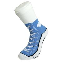 Foute sokken lichtblauwe sneaker print voor volwassenen maat 37- 37/45  - - thumbnail