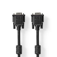 Nedis VGA-Kabel | VGA Male | VGA Male | Vernikkeld | Maximale resolutie: 1280x768 | 10.0 m | Rond | ABS | Zwart | Label - CCGL59000BK100