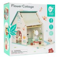 Classic World houten poppenhuisje met tuintje, 10dlg.