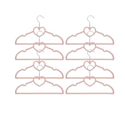 Kledinghangers hartvorm - 8x - roze - kinderkamer / babykamer - 33 x 20,5 cm