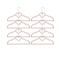 Kledinghangers hartvorm - 8x - roze - kinderkamer / babykamer - 33 x 20,5 cm