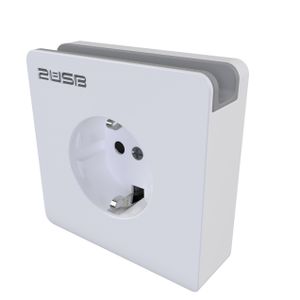 Stopcontact met USB lader en telefoonhouder 2 aansluitingen 2400mA wit