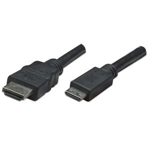 Manhattan 304955-CG HDMI-kabel HDMI Aansluitkabel HDMI-A-stekker, HDMI-mini-C-stekker 1.80 m Zwart 4K UHD