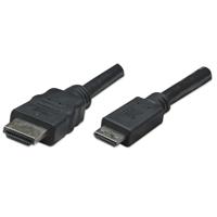 Manhattan 304955-CG HDMI-kabel HDMI Aansluitkabel HDMI-A-stekker, HDMI-mini-C-stekker 1.80 m Zwart Ultra HD-HDMI