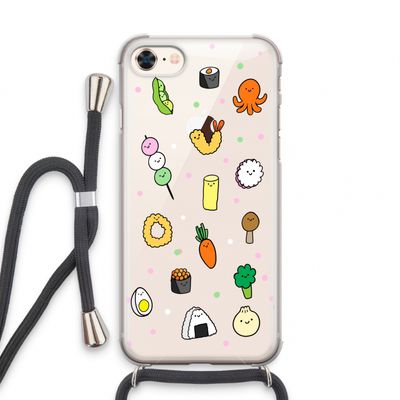 Happy bento friends: iPhone 7 Transparant Hoesje met koord
