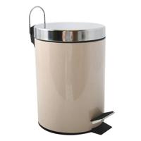 MSV badkamer|toilet pedaalemmer - beige - 3 liter - 17 x 25 cm