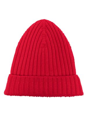 Barrie bonnet en cachemire à design nervuré - Rose