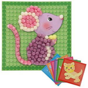 Playmais mosaic kaarten versieren kleine vriendjes
