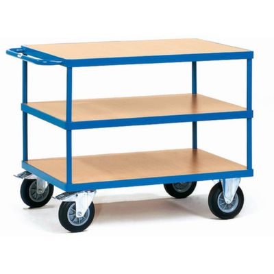 Fetra Hauptartikel 2422 Tafelwagen Afleider Staal Poedercoating Laadvermogen (max.): 500 kg Stralend blauw (RAL 5007)