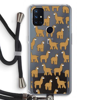 Alpacas: OnePlus Nord N10 5G Transparant Hoesje met koord