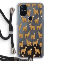 Alpacas: OnePlus Nord N10 5G Transparant Hoesje met koord
