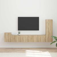 Tv-meubelset Wandgemonteerd 3 pcs Sonoma Eiken Bewerkt hout