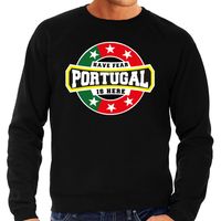 Have fear Portugal is here / Portugal supporter sweater zwart voor heren - thumbnail