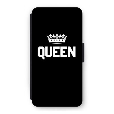 Queen zwart: iPhone 12 Flip Hoesje