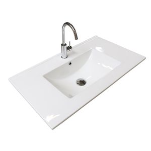 Badmeubelset BWS Salt 100x46cm Greeploos 2 Lades Met Wastafel 1 Kraangat Ice White
