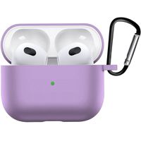 Basey Hoesje Voor AirPods 3 Hoesje Silicone Case Cover - Hoes Voor AirPods 3 Case Siliconen Hoes - Lila