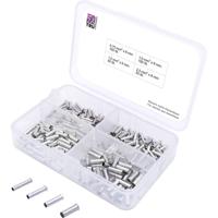 TRU COMPONENTS T1903C022 Assortiment adereindhulzen 0.75 mm², 1 mm², 1.5 mm², 2.5 mm² Ongeïsoleerd Zilver 300 stuk(s)