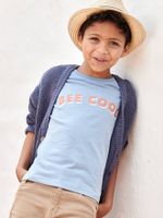 Jongensshirt met opschrift "Bee cool" hemelsblauw - thumbnail