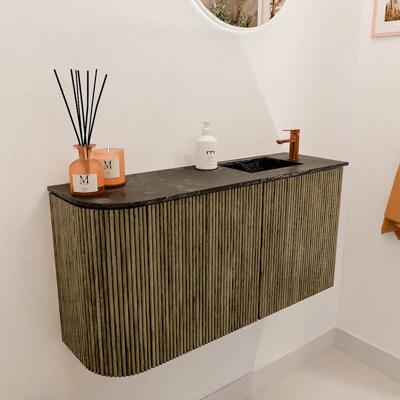 Toiletmeubel Mondiaz Joya Dlux | 81.6 cm | Meubelkleur Dusk | Faye wastafel Lava Wasbak Rechts | 1 kraangat
