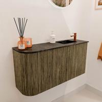 Toiletmeubel Mondiaz Joya Dlux | 81.6 cm | Meubelkleur Dusk | Faye wastafel Lava Wasbak Rechts | 1 kraangat