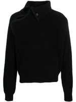 Jacquemus pull en maille nervurée à design asymétrique - Noir