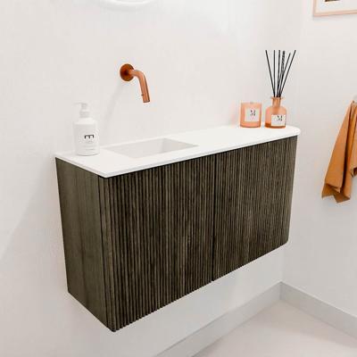 Toiletmeubel Mondiaz Joya | 81.6 cm | Meubelkleur Shadow | Faye wastafel Talc Links | Zonder kraangat(en) Toiletmeubel Mondiaz Joya | 81.6 cm | Meubelkleur Shadow | Faye wastafel Talc Links | Zonder kraangat(en)