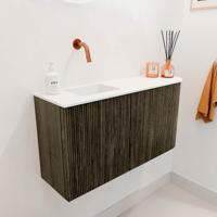 Toiletmeubel Mondiaz Joya | 81.6 cm | Meubelkleur Shadow | Faye wastafel Talc Links | Zonder kraangat(en) Toiletmeubel Mondiaz Joya | 81.6 cm | Meubelkleur Shadow | Faye wastafel Talc Links | Zonder kraangat(en)