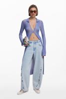 Lange cardigan trui - BLUE - L Lange cardigan trui - BLUE - L