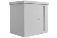 Biohort Metalen tuinhuis Neo - Enkele deur - Zilver - 1B (236x180 cm)- Plat dak- Metaal- Biohort
