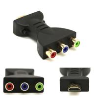 Vergulde HDMI male naar 3 RGB RCA video audio adapter AV component Converter voor DVD projector