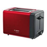 Bosch TAT4P424DE broodrooster 2 snede(n) 970 W Zwart, Rood - thumbnail