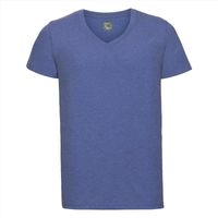 Basic V-hals t-shirt vintage washed denim blauw voor heren 2XL (44/56)  -