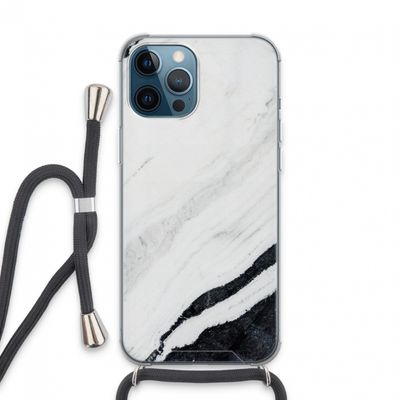 Elegante marmer: iPhone 13 Pro Max Transparant Hoesje met koord